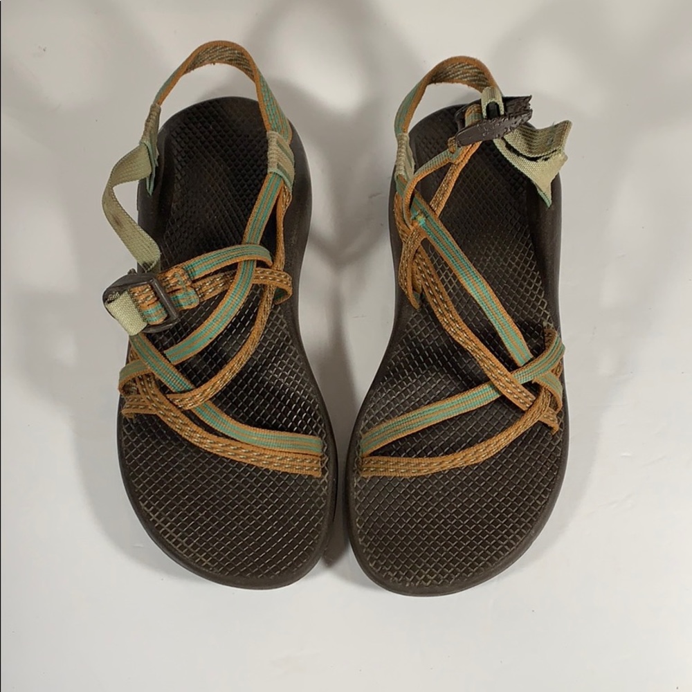 Chaco Orange Sandals With Ankle Strap